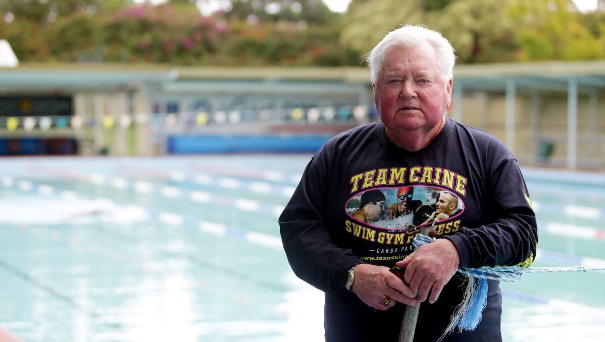 Done deal: Dick Caine, at Carss Park Olympic Pool, says it will be hard 
