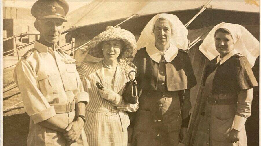 Beryl Bonfield (right) serving as an army nurse during WWll. Picture supplied