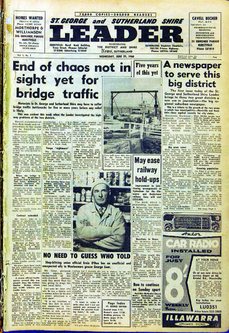 Front page and other stories from the Leader in the 1960s. Compiled by: John Veage