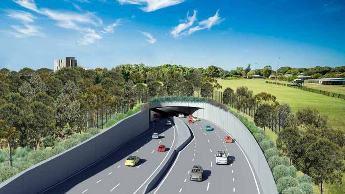 Artist's impression of the F6 entrance and exit at President Avenue, Kogarah. Picture: RMS
