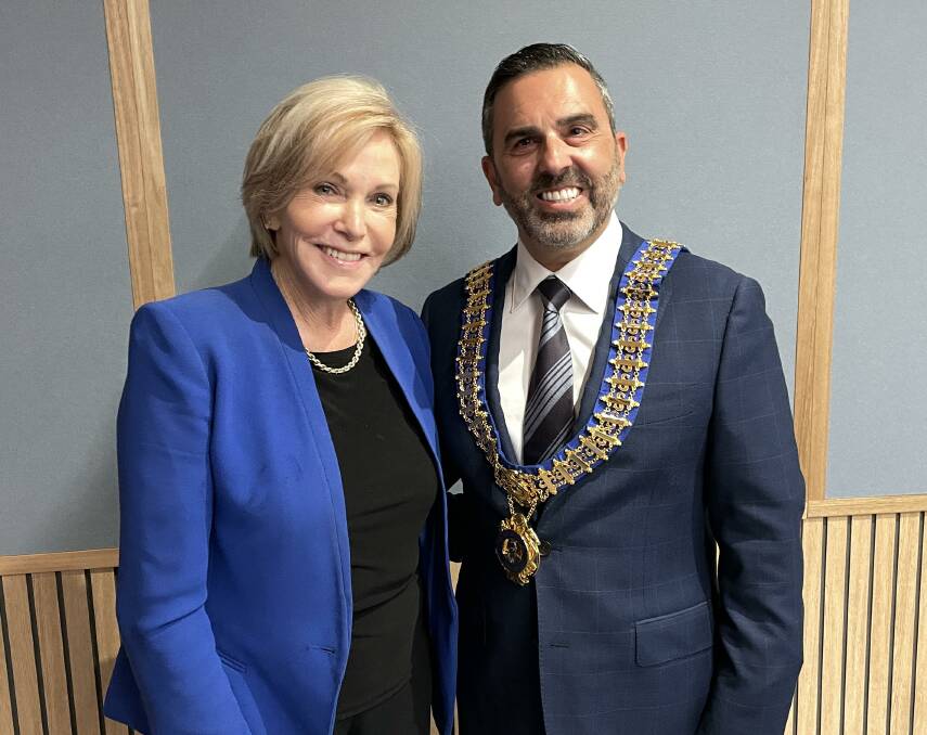 Mayor Pesce and deputy mayor Provan after their re-election on Monday night. Picture by Murray Trembath