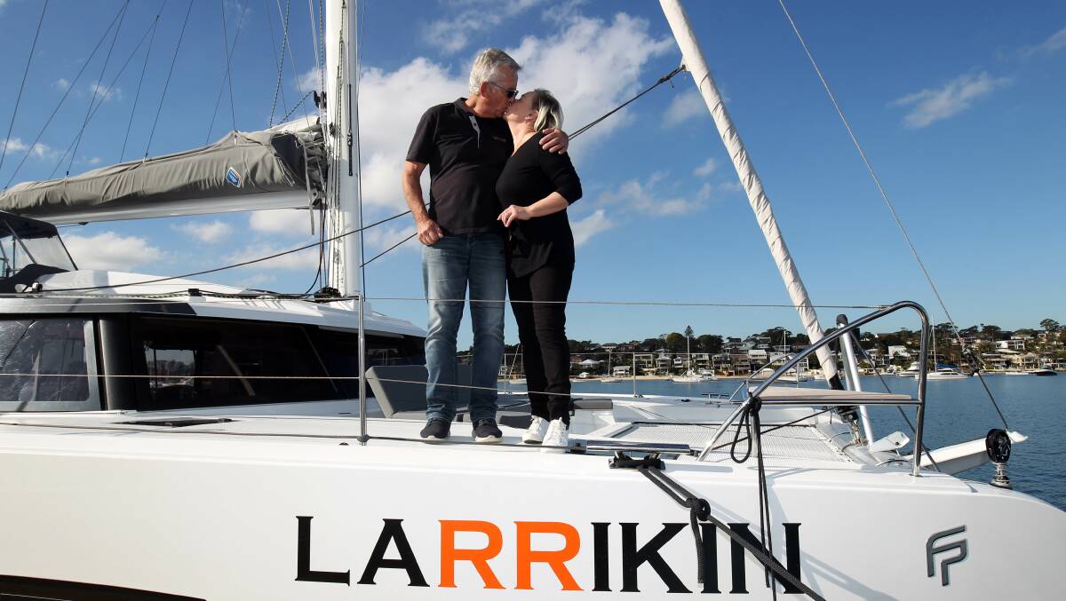 Gordon and Louise Coates tie up at the Royal Motor Yacht Club Burraneer. Picture: Chris Lane