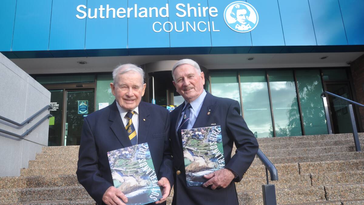 Don (left) and Len Carter after their service was acknowledged by Sutherland Shire Council.