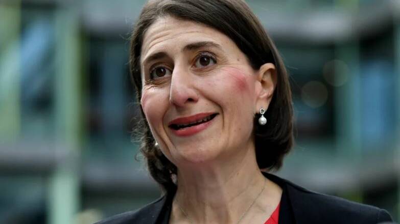 Gladys Berejiklian at Monday's media conference. Picture: AAP