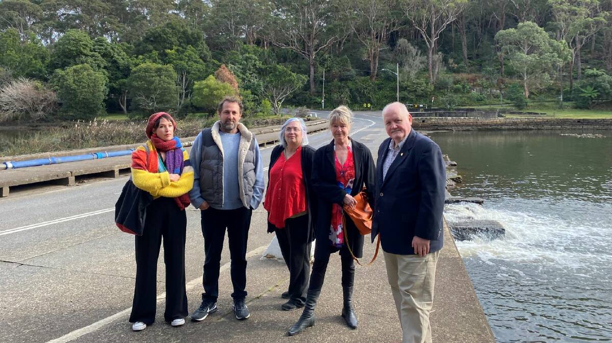 Local stakeholders (from left) Kate Harrison, Bundeena Maianbar Chamber of Commerce; James Lancaster, owner of Audley Dance Hall Cafe and Events; Helen Armstrong, Bundeena Progress Association, Marion Stehouwer, Bundeena Maianbar Chamber of Commerce; Heathcote MP Lee Evans