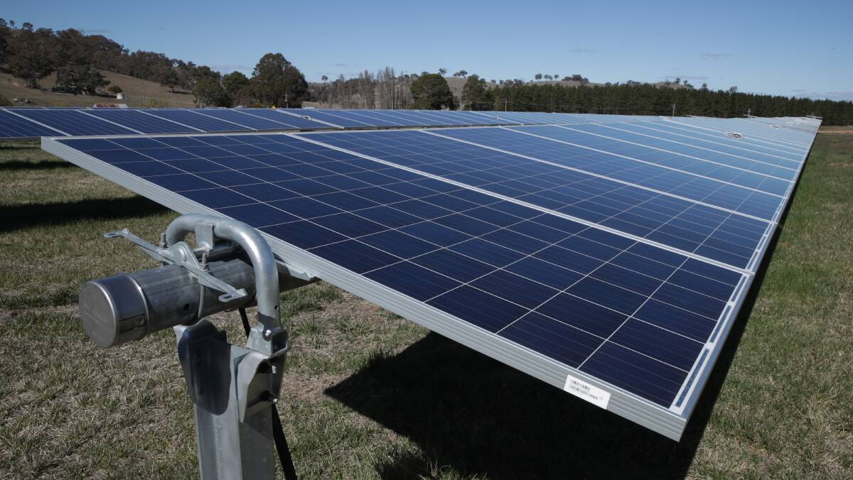 A solar farm in the ACT. Picture:  Andrew Meares