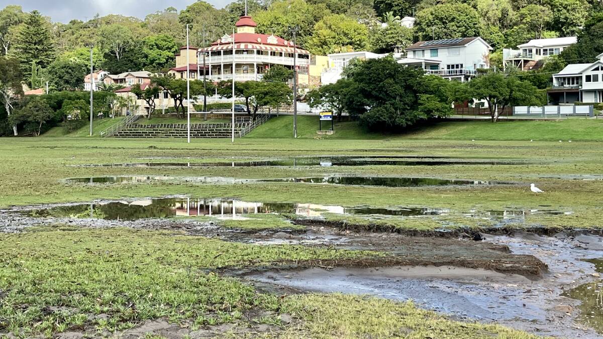 Scylla Bay Oval, Como after the deluge. Picture supplied 