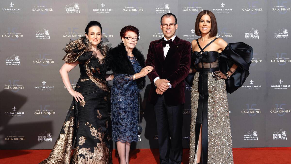 Paul Signorelli with his wife Flippa (Fina) and daughters Nina and Anna at the gala night. Picture supplied