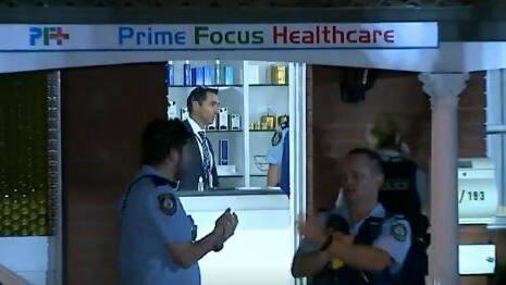 Police at the Ramsgate Road clinic. Picture: 9 News