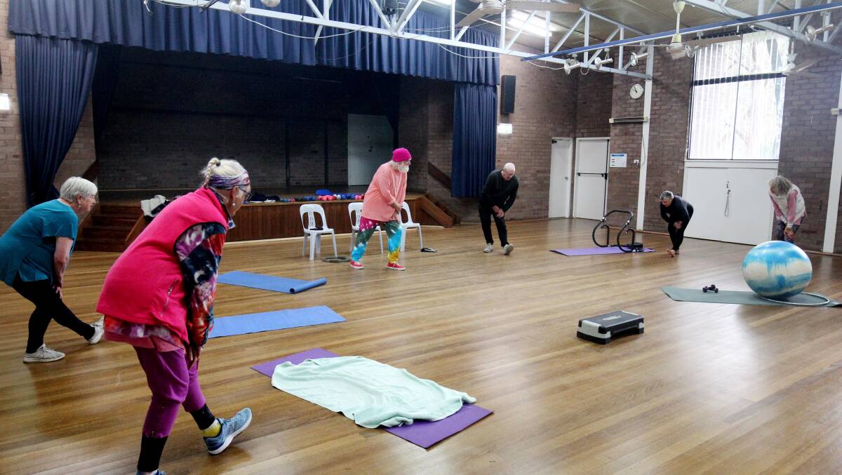 Seniors fitness group work out in Bundeena Community Centre. Picture: Chris Lane