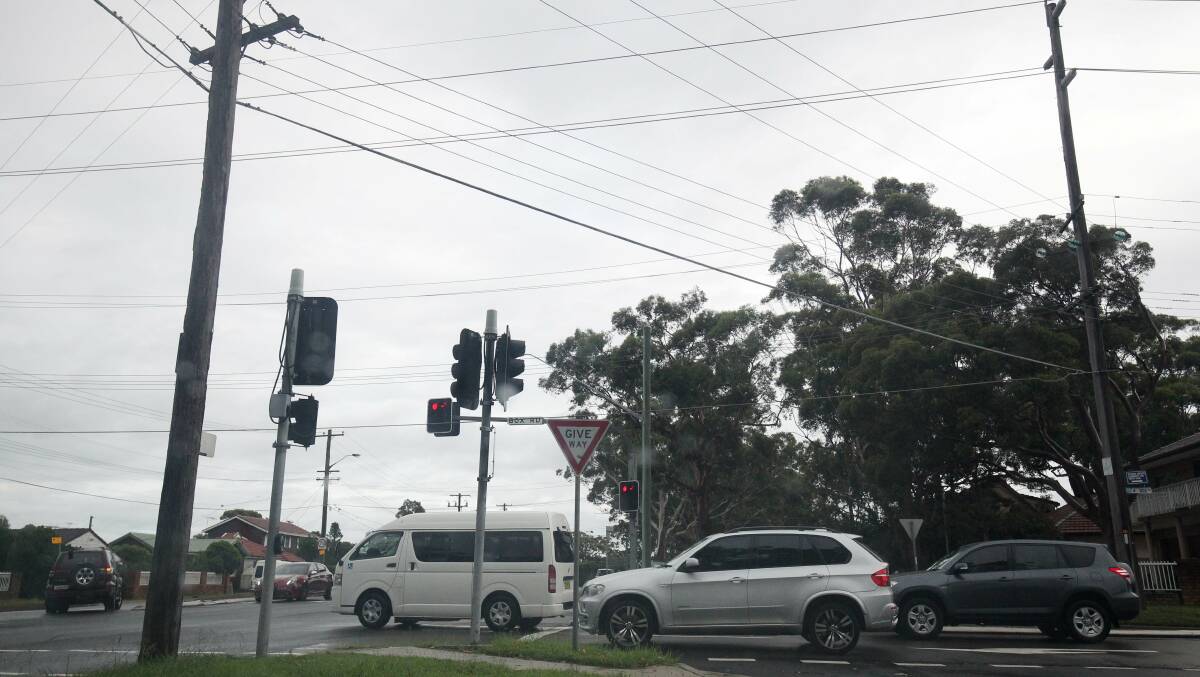 Intersection of Princes Highway and Box Road at Sylvania Heights. Picture: Chris Lane