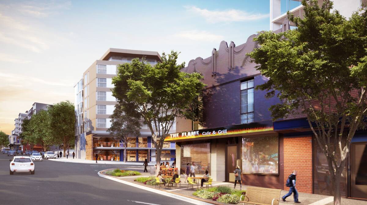 Arncliffe centre: Artist's impression of the Firth Street shopping strip, next to the railway station, under the proposed zoning changes. Picture: supplied
