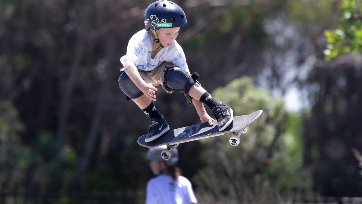 A young skateboard rider the Greenhills skate park. Picture: John Veage