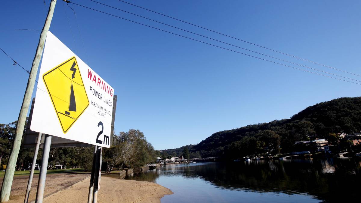 Subject of criticism: New sign next to Woronora River. Picture: Chris Lane