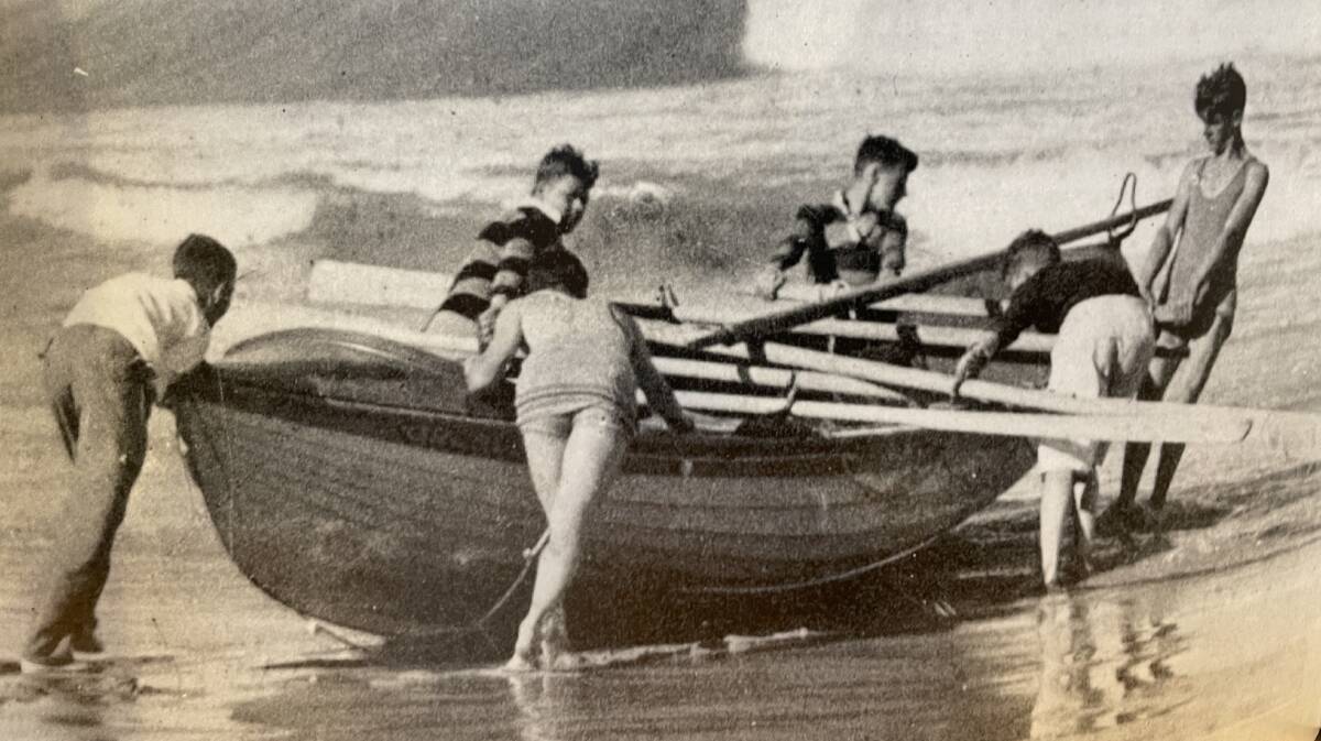 Cronulla surf club's first "serious" surfboat in late 1922. Picture from The Cronulla Story - A Century of Surf Life Saving, Vigilance and Service, by Gary Lester 