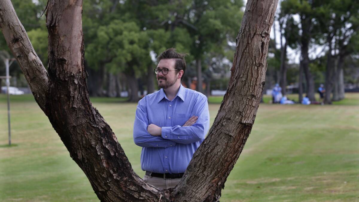 Councillor Jack Boyd, who initiated and is driving the active sports precinct proposal, in Seymour Shaw Park, Miranda. Picture: John Veage