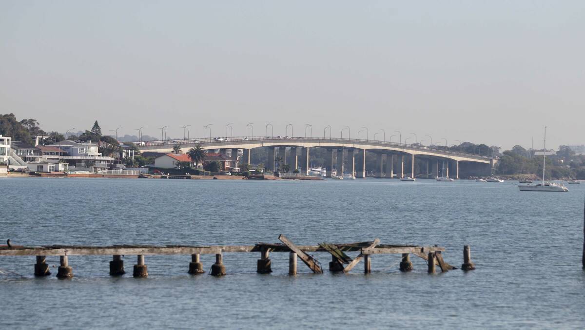 The first of four proposed sites for oyster reef restoration is at Taren Point is located on the eastern side of Captain Cook Bridge. Picture by Chris Lane