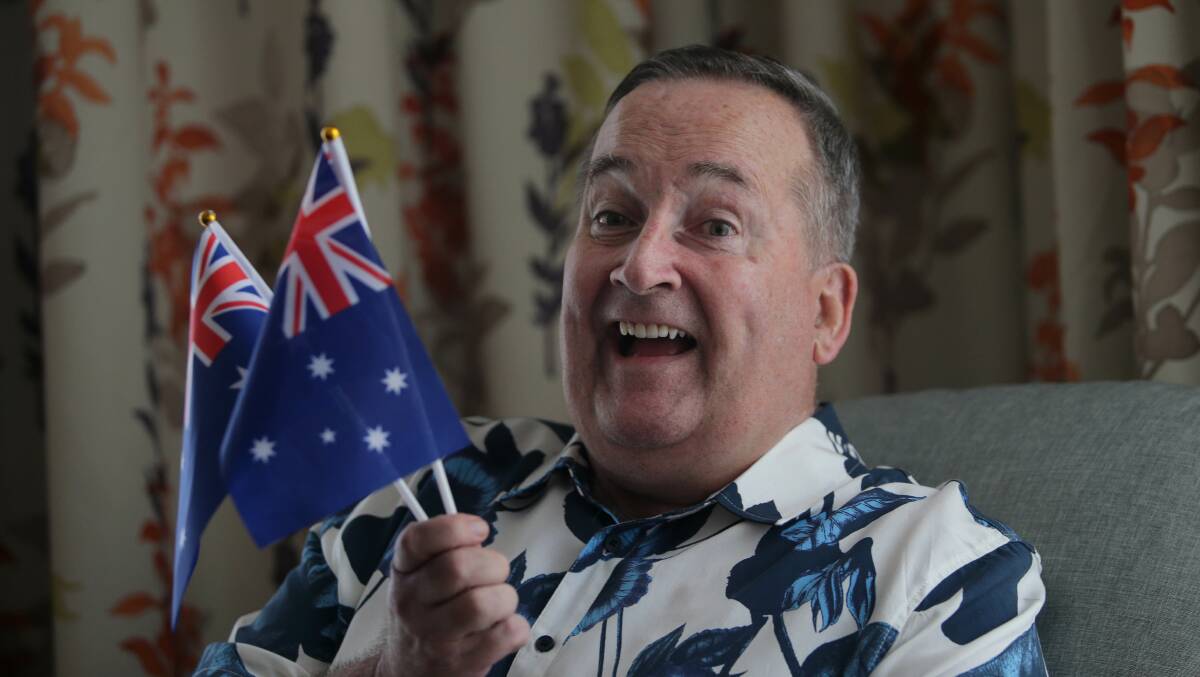 You bloody bewdy: Glenn Wheeler celebrates his Australia Day honour. Picture: John Veage