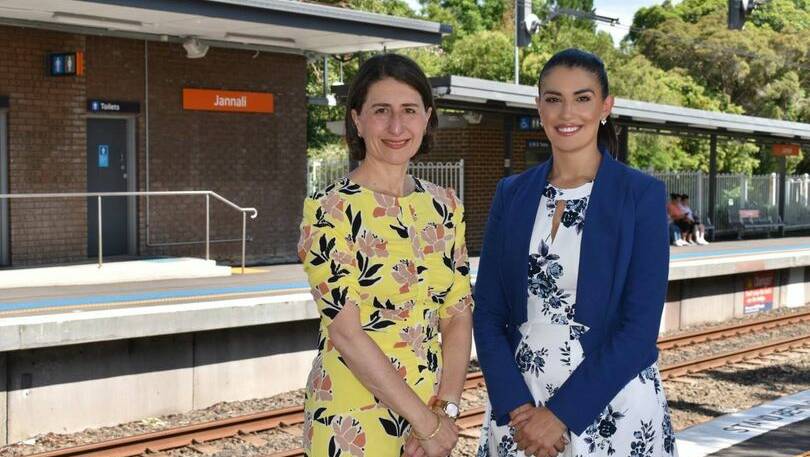 Gladys Berejiklian and Eleni Petinos promise the commuter car park for Jannali at the 2019 election.
