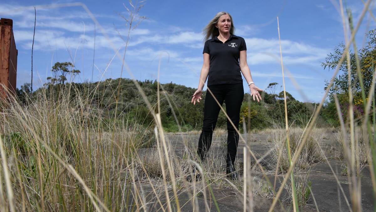 Melissa Penn on the undeveloped site at Kurnell. Picture: John Veage