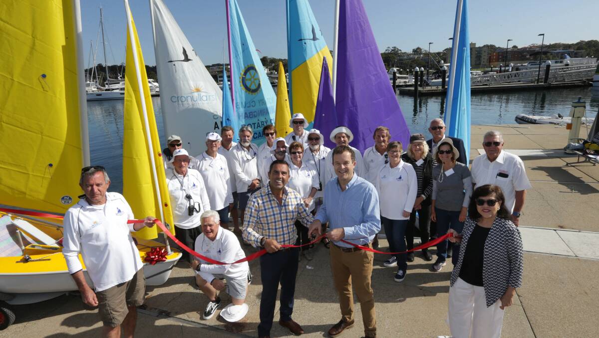 Club members and supporters at the launch of Sailability Cronulla's sixth boat by mayor Carmelo Pesce and Cronulla MP and Attorney-General Mark Speakman. Picture: John Veage