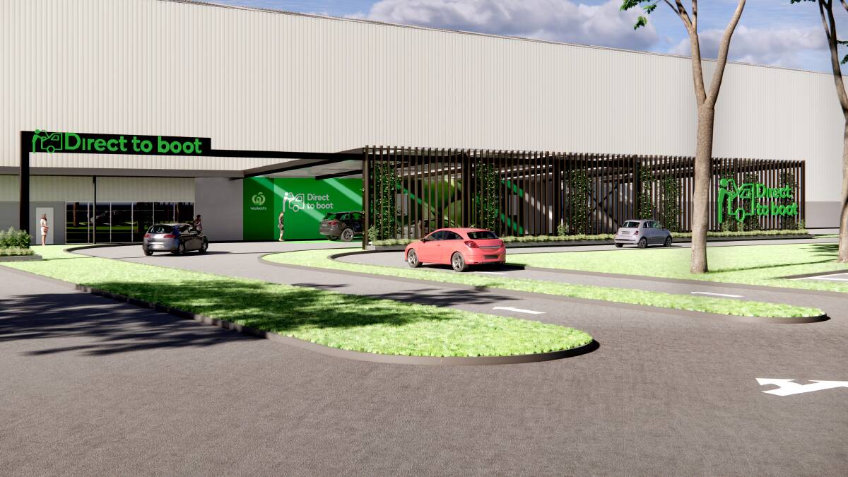 Proposed new online orders pick-up and distribution centre, with dedicated pick-up lanes, at Caringbah. Picture: supplied