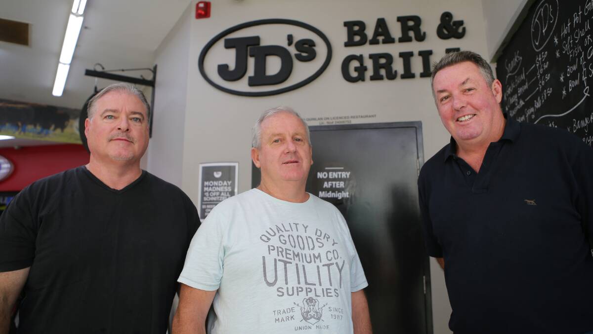 JD's owners David Sperandeo (left), John Scutts and John Quinlan welcome the council's approval of a later lockout hour on Friday and Saturday nights. Picture: John Veage