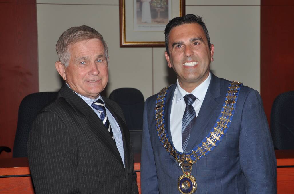 Councillors Steve Simpson and Carmelo Pesce after the election.