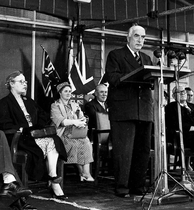 Prime Minister [later Sir] Robert Menzies opens HIFAR (High Flux Australian Reactor) at Lucas Heights on April 18, 1958. Picture the Leader
