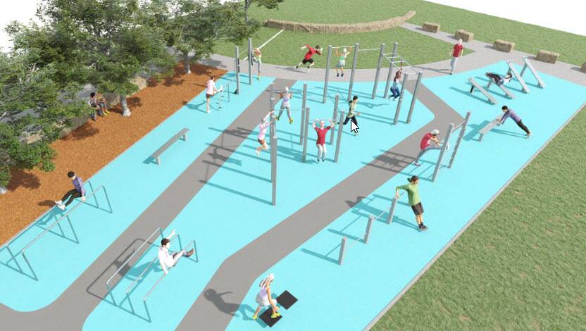 Artist's impression of the new fitness park. Picture: supplied