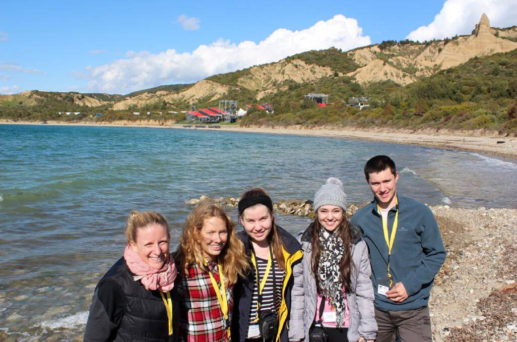 Gallipoli visit: Lucas Heights Community School group, comprising teacher Kate Graham (left) Kristen Grundie, Alicia Hull, Veronica Redman and Ethan Waudby.