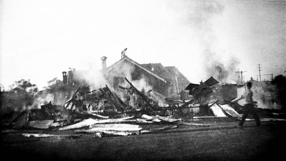 Brinsley's Joinery Works after the fire in 1929. Picture Sutherland Shire Libraries