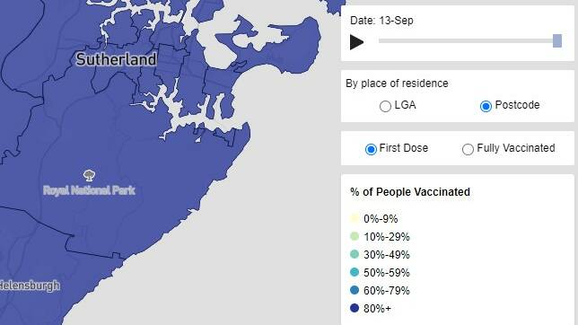 Vaccination map. Source: NSW Health
