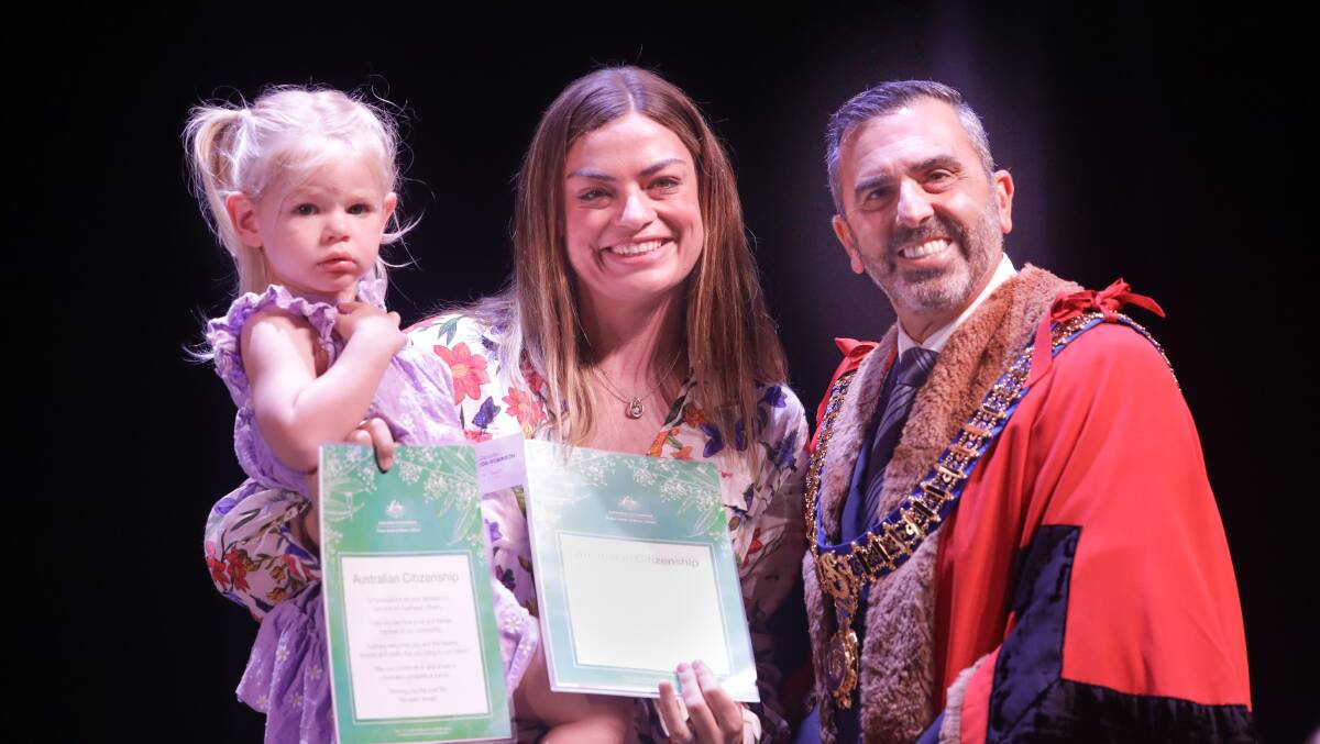 Mayor Carmelo Pesce at this year's Australia Day citizenship ceremony. Picture by John Veage