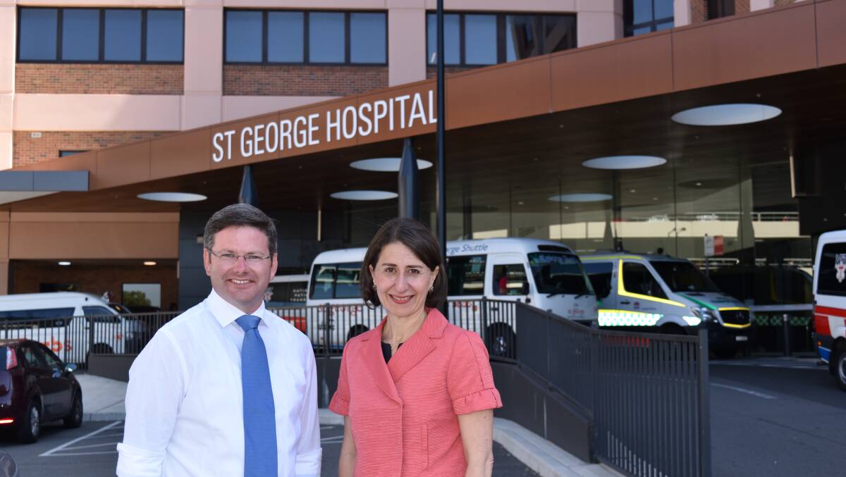 Mark Coure and Gladys Berejiklian during a previous funding announcement. Picture: supplied