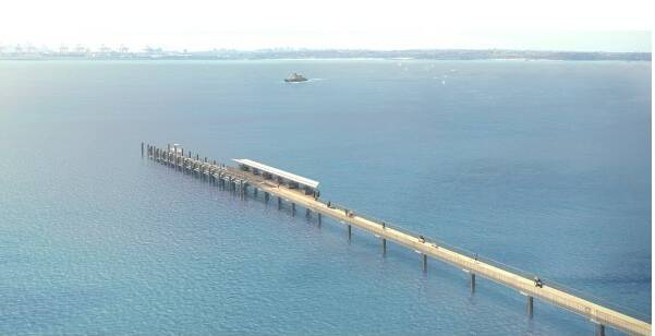Visualisation of the wharf at Kurnell. Picture EIS