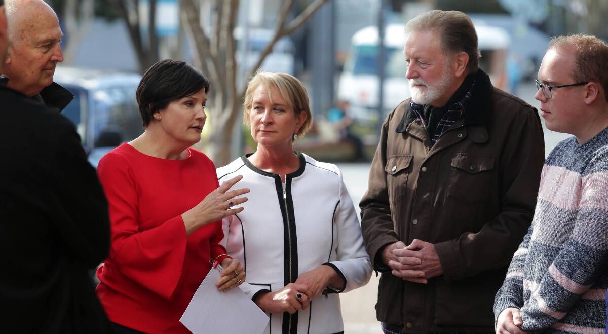 Quick off blocks: Jodi McKay at Engadine during her first visit as Labor leader to the shire. Picture: John Veage