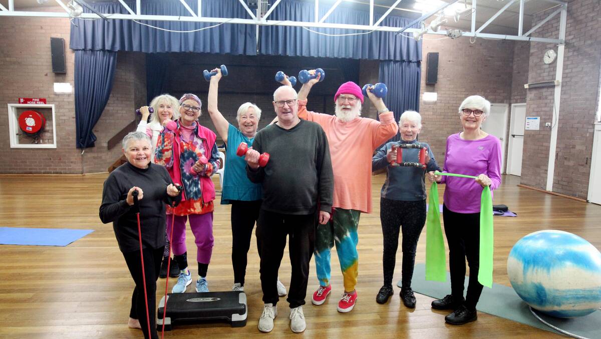 Community win: Organiser George Barrett (front, centre) and members of the Bundeena seniors fitness group. Picture: Chris Lane