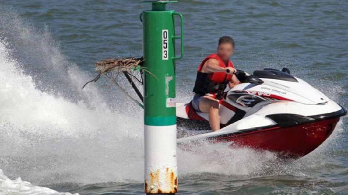 Ban ruled out: A jet-ski near the Ospreys nest on the Georges River. Picture: Georges River Wildlife Facebook