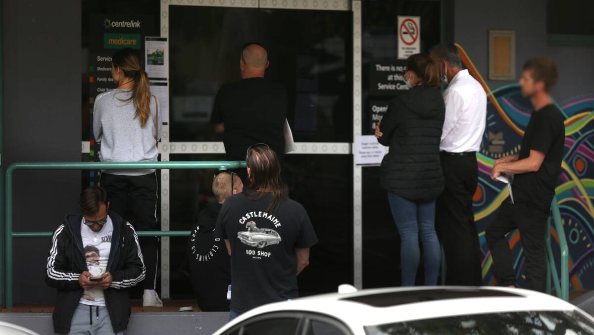 Centrelink Caringbah on Tuesday afternoon. Picture: John Veage
