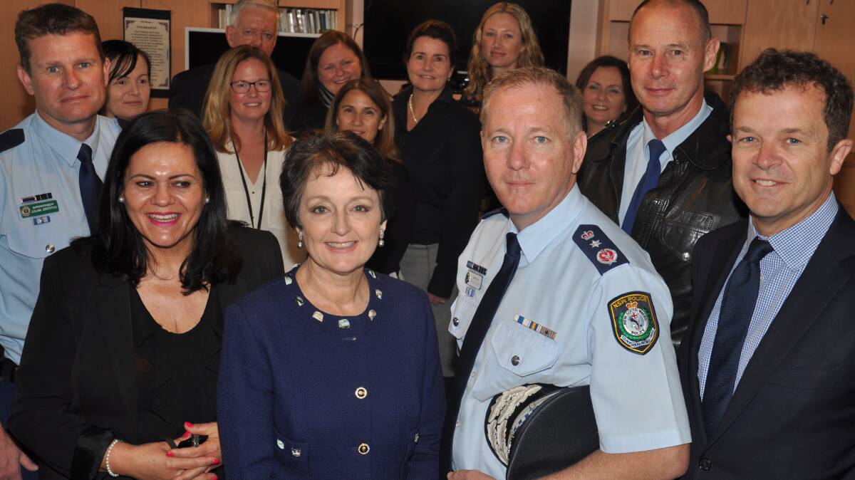 Vexed issue: The scheme and other initiatives are discussed in 2017 by Minister for the Prevention of Domestic Violence Pru Goward, Commissioner Mick Fuller, Attorney-General Mark Speakman and domestic violence workers.