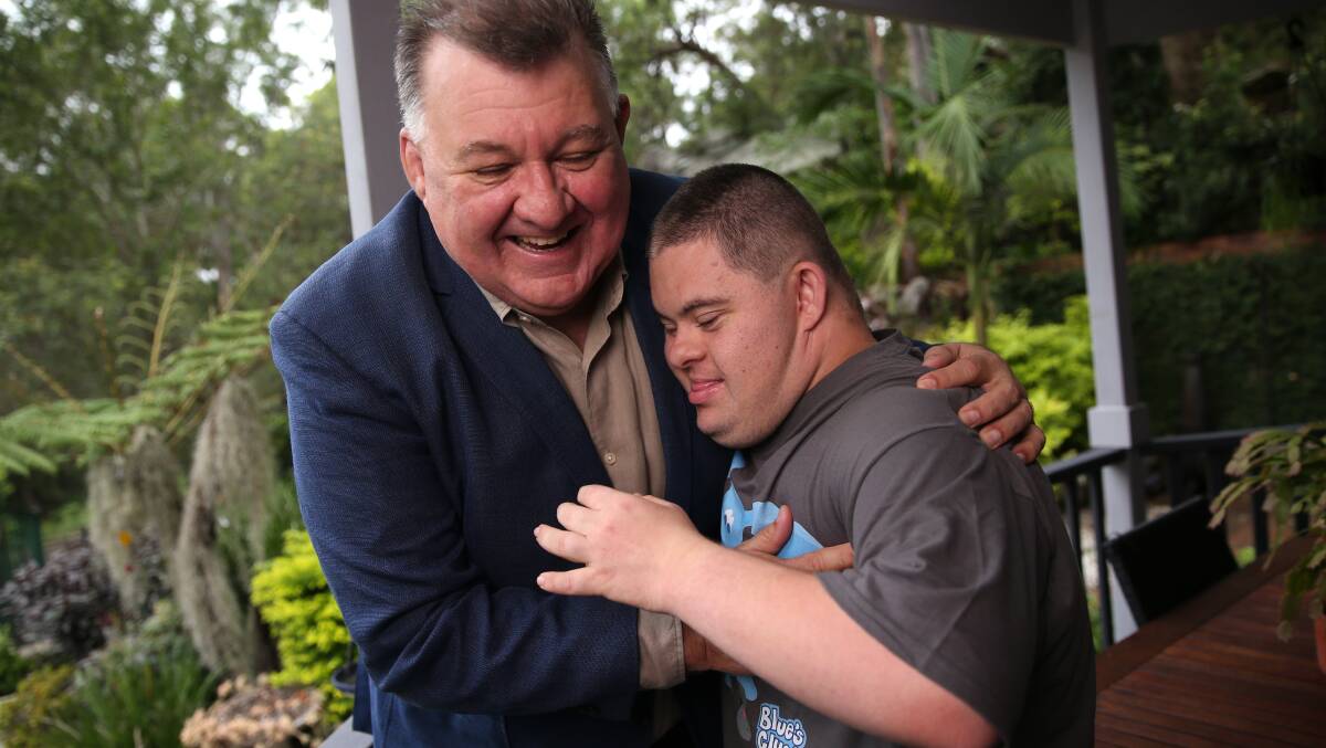 Craig Kelly and his son Trent at their Illawong home last weekend after a week of drama in Canberra. Picture: Geoff Jones