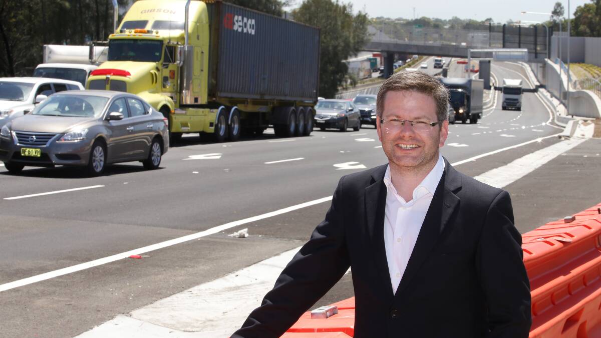 Oatley MP Mark Coure at the opening of the upgrade of the M5 interchange at Beverly Hills.  Picture: John Veage