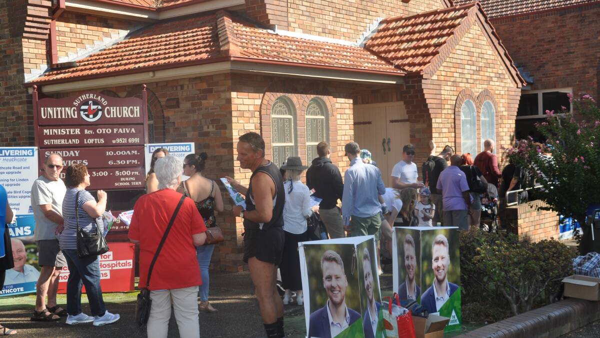 The voting centre at Uniting Church, Sutherland, on Saturday.