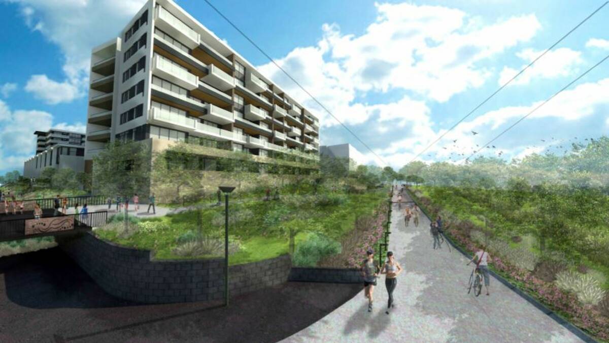 Artist's impression of the shared path behind the Sharks development. Picture: supplied