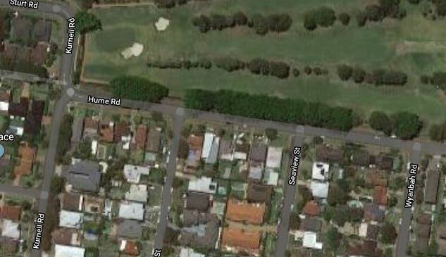 The shared path is being built on the tree-lined, northern side of Hume Road, Cronulla. Picture: Google Maps