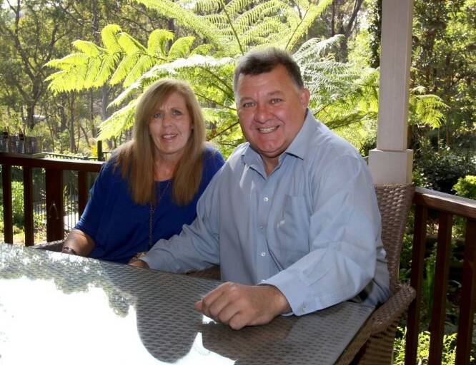 Craig Kelly and his wife Vicki at their Illawong home after an election win early in his career. Picture: Lisa McMahon