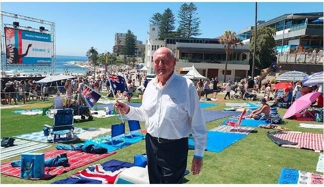 Ken Warburton at the Australia day ceremony where he was presented with the Citizen of the Year award. Picture by Steve Corer