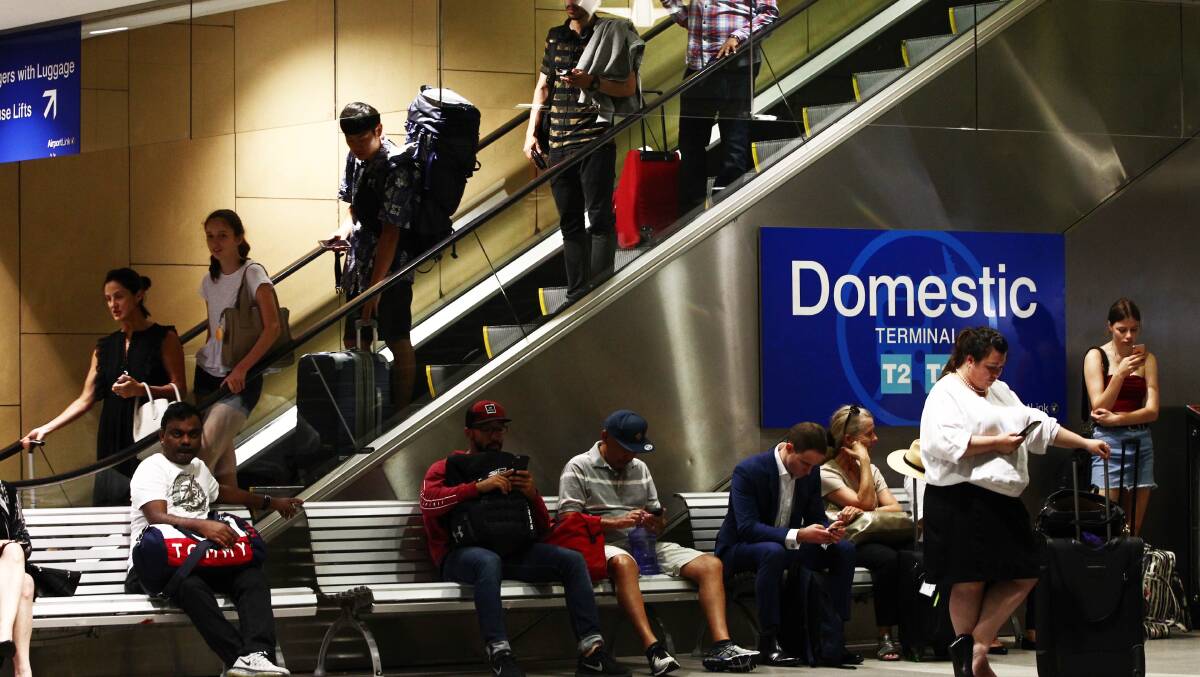 Domestic terminal station at Sydney Airport. Picture: Dean Seawell