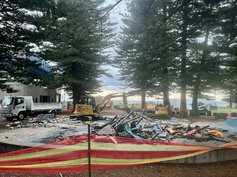The old playground being demolished in February 2024. Picture supplied